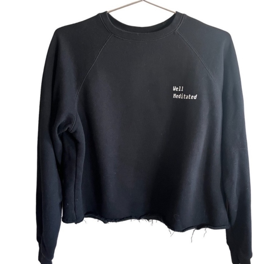 Brunette The Label Black "Well Meditated" Crewneck Sweatshirt